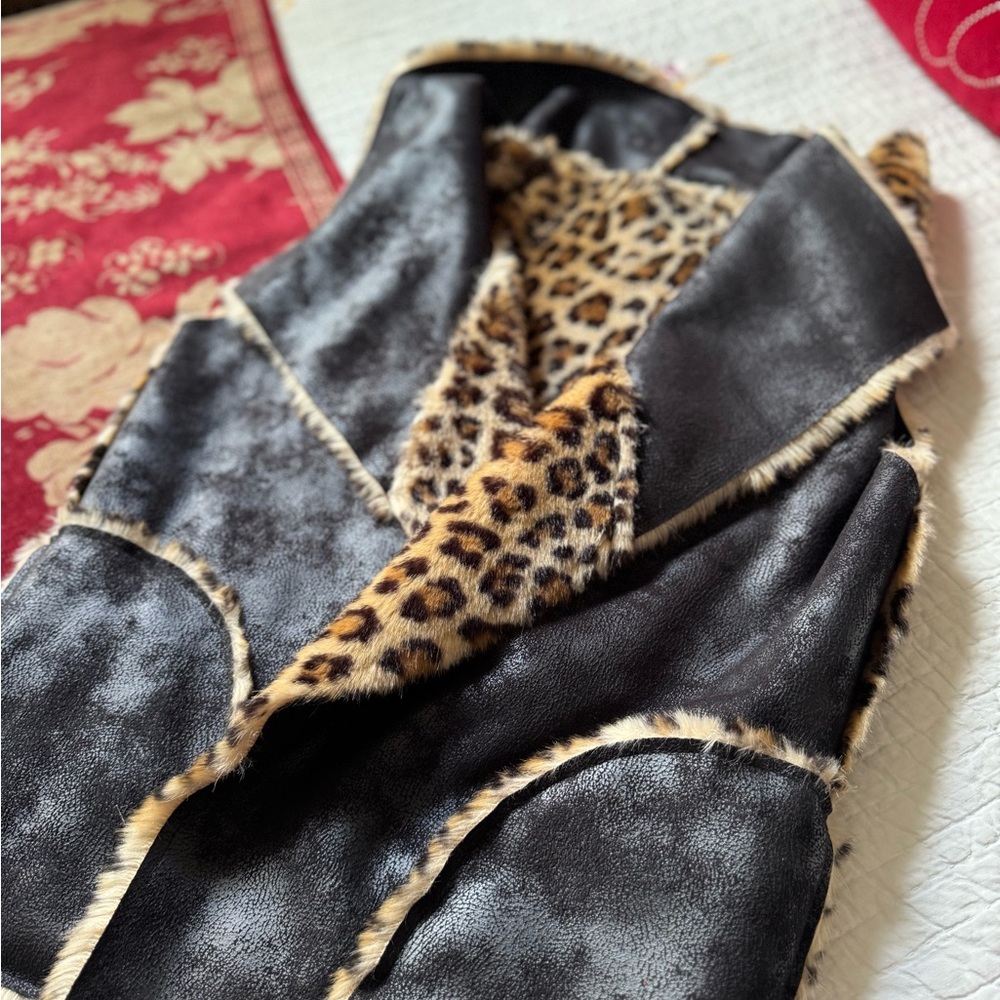 Leopard Print Faux Fur Women's Coat